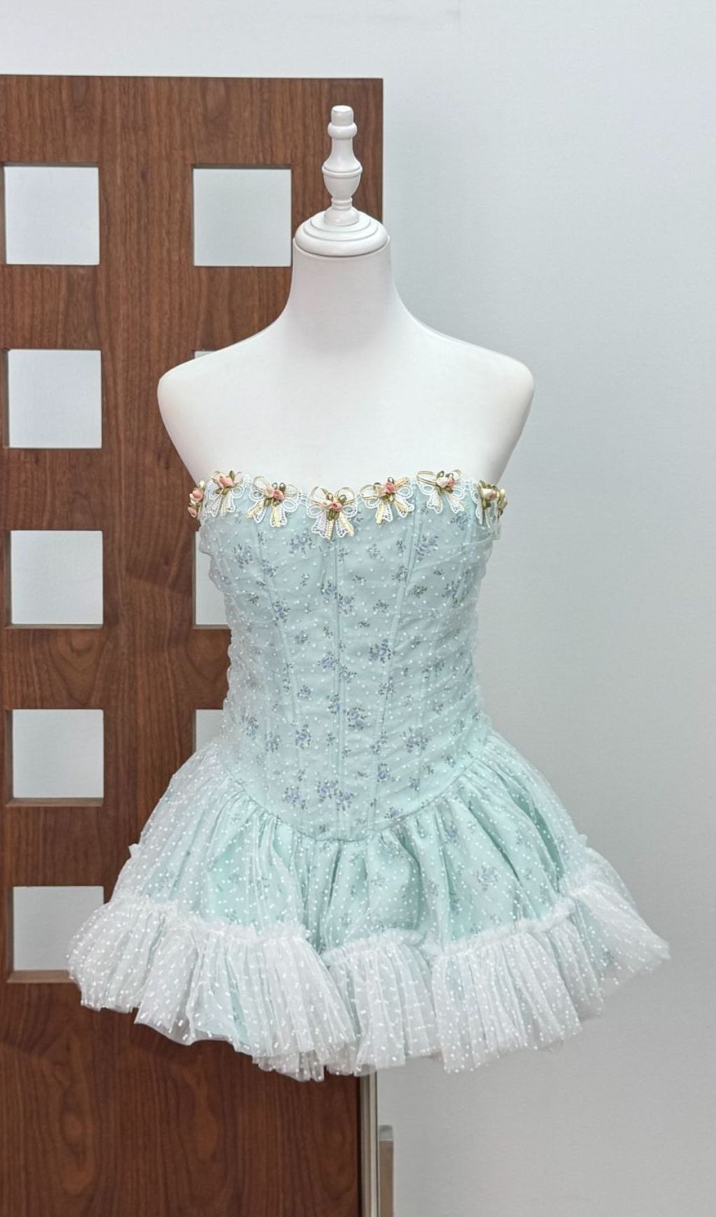 Jaylynn Blue Floral Corset Mini Dress