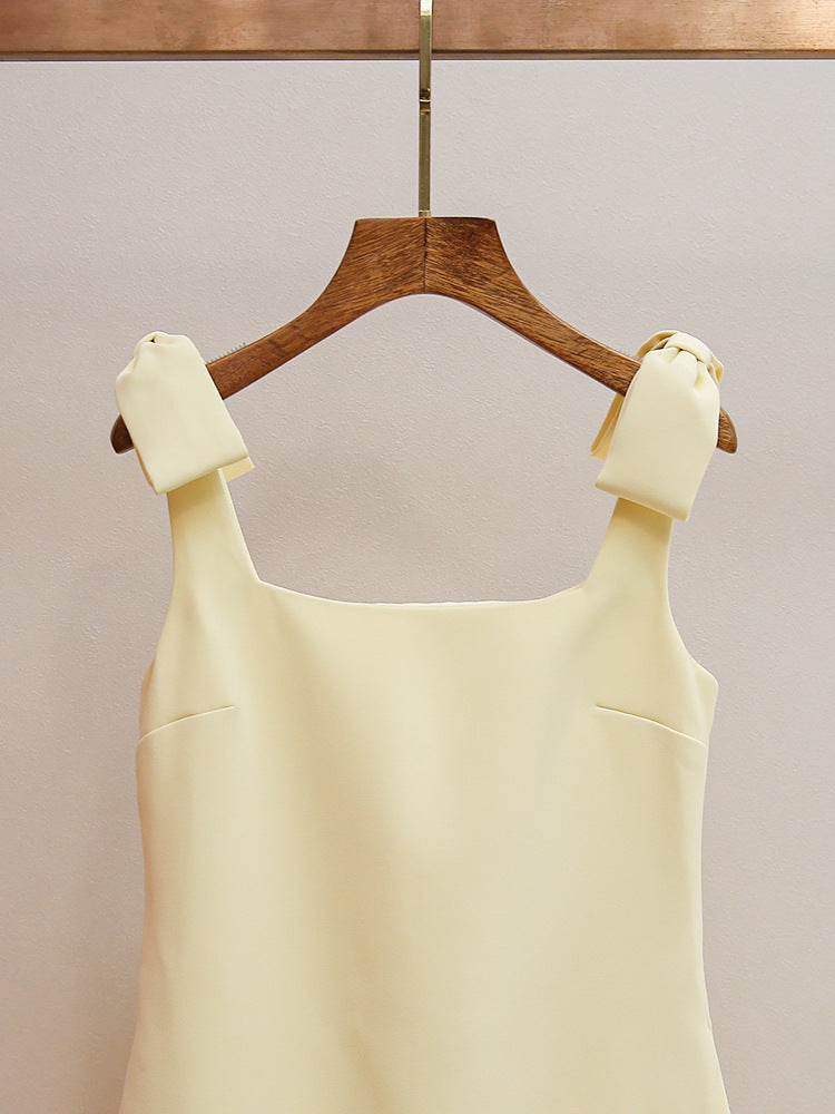Havily Chic Yellow 3D Rosette Mini Dress