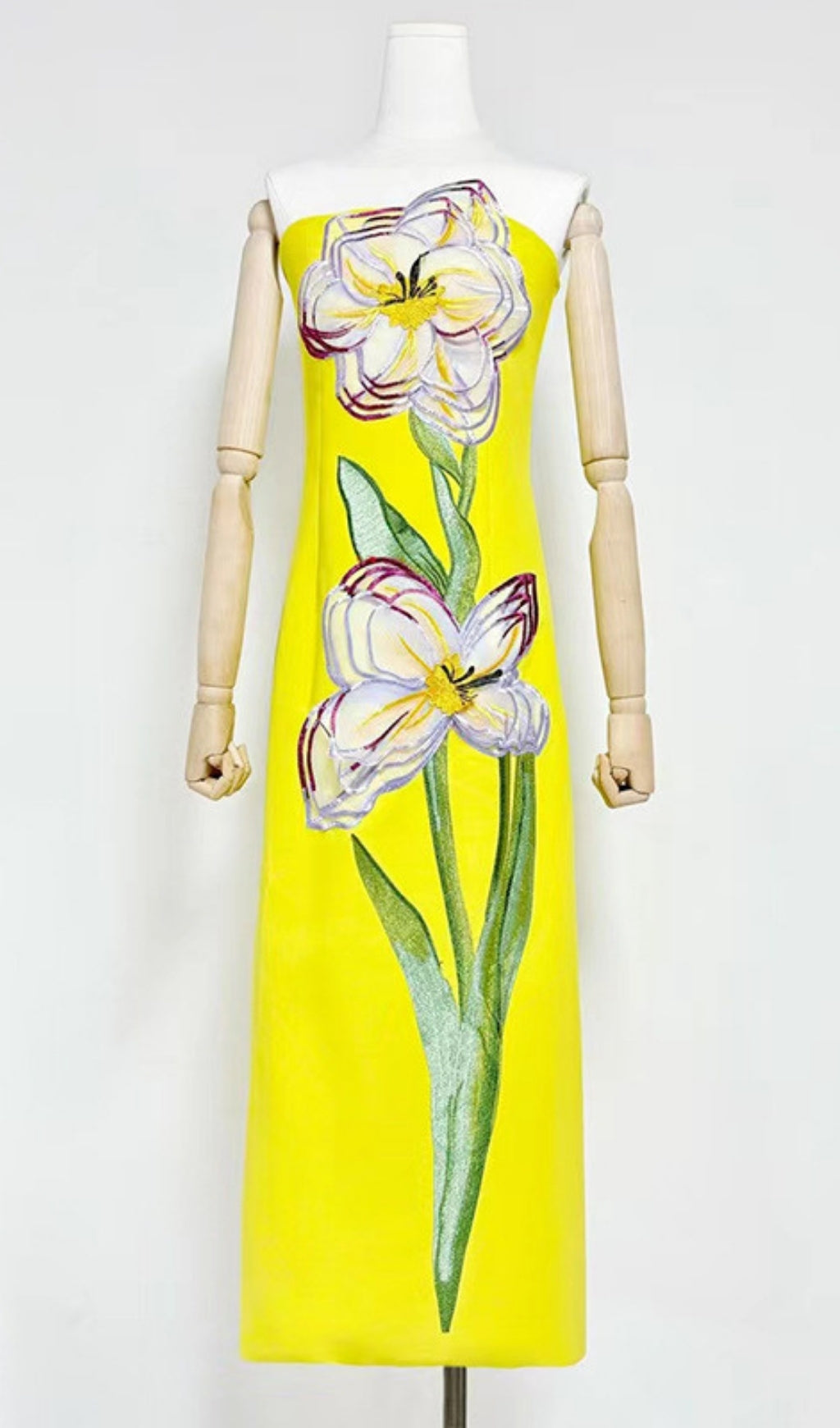 Radiant Bloom Strapless Maxi Dress