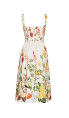 Ezria Vibrant Floral Print Midi Dress