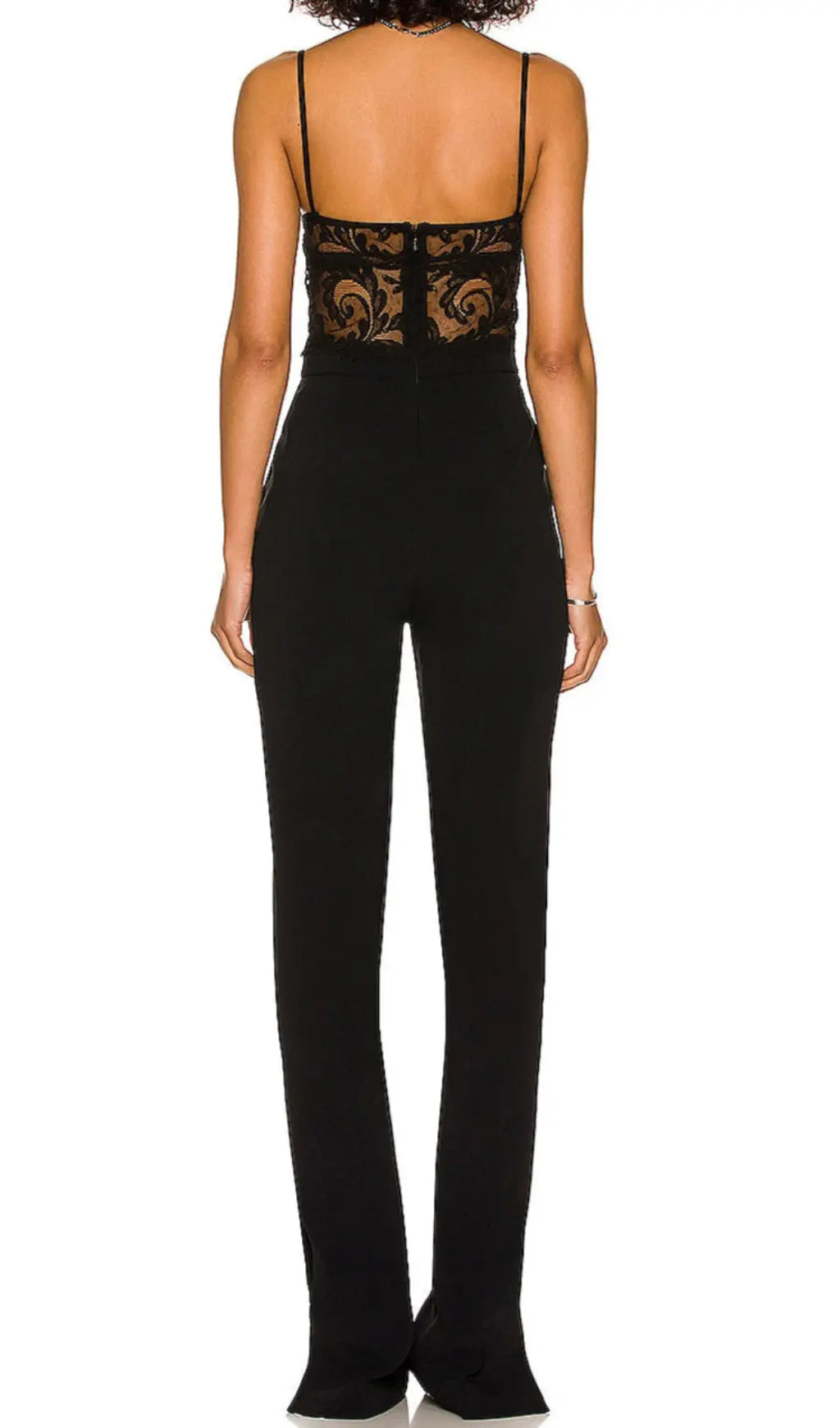 Elegant Black Lace Bodice Jumpsuit for Women