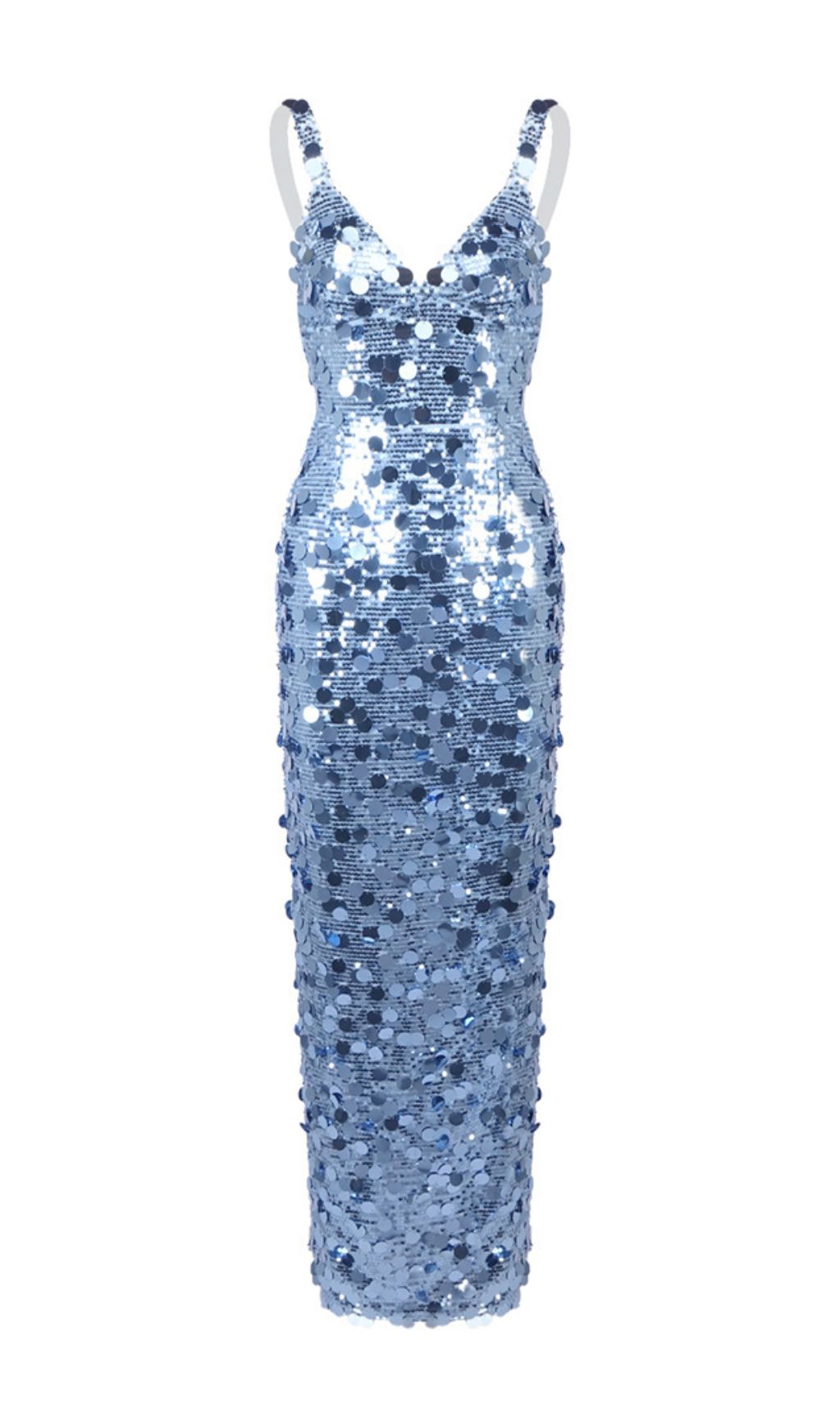 Izak "Celestial Blue" Sequin Strappy Maxi Gown