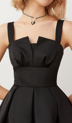 Chana Black A-Line Mini Dress