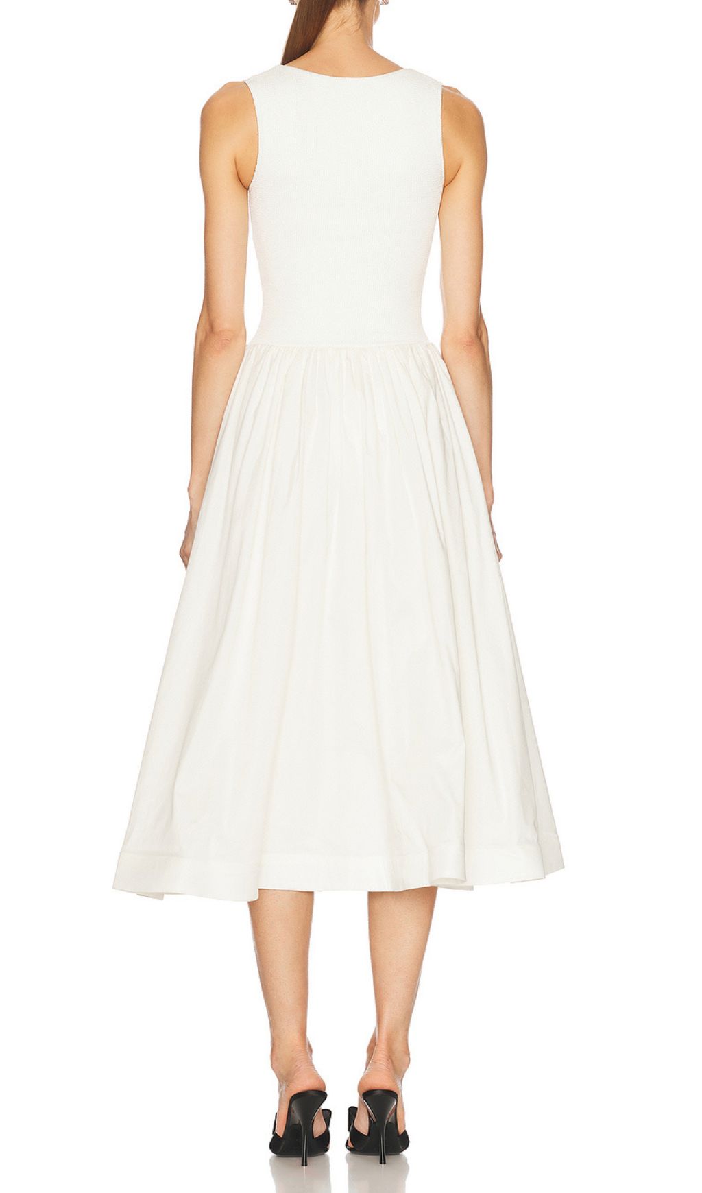 Faron White Butterfly Midi Dress