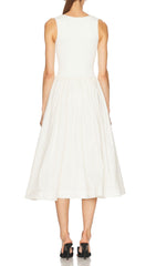 Faron White Butterfly Midi Dress