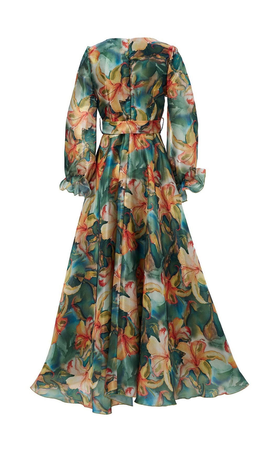Fenicia Vibrant Green Floral Maxi Dress