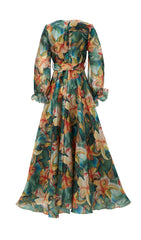 Fenicia Vibrant Green Floral Maxi Dress