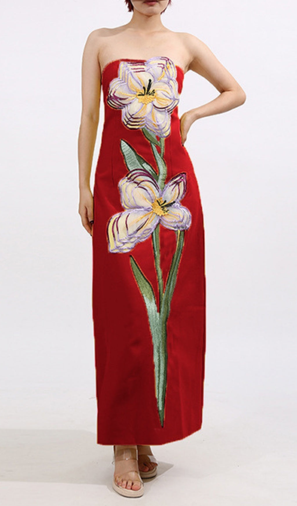 Radiant Bloom Strapless Maxi Dress