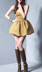 Ghada Chic Pleated Bustier Mini Dress