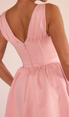 Dhara Chic Pink Corset Mini Dress