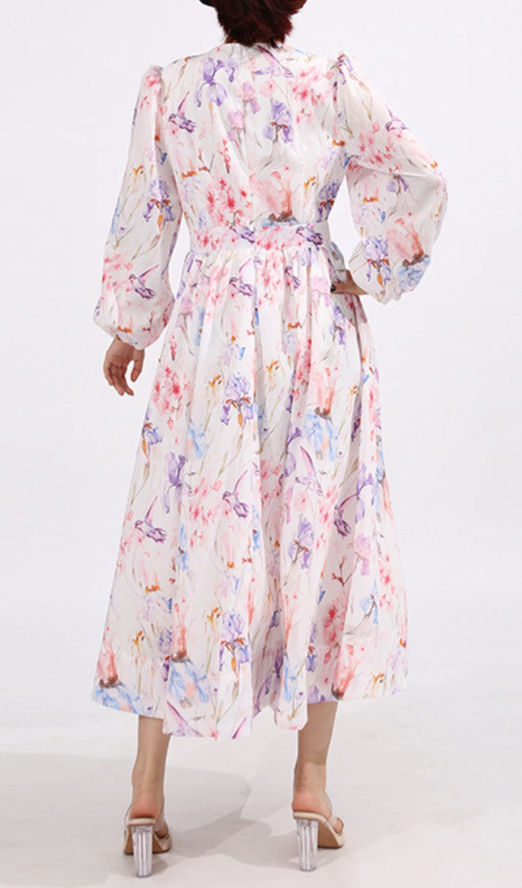Elswith Floral V-Neck Midi Dress
