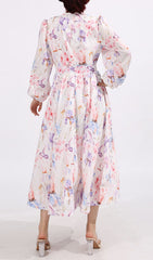 Elswith Floral V-Neck Midi Dress