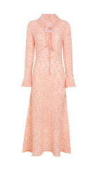 Jorge Sky Blue Floral Knit Midi Dress