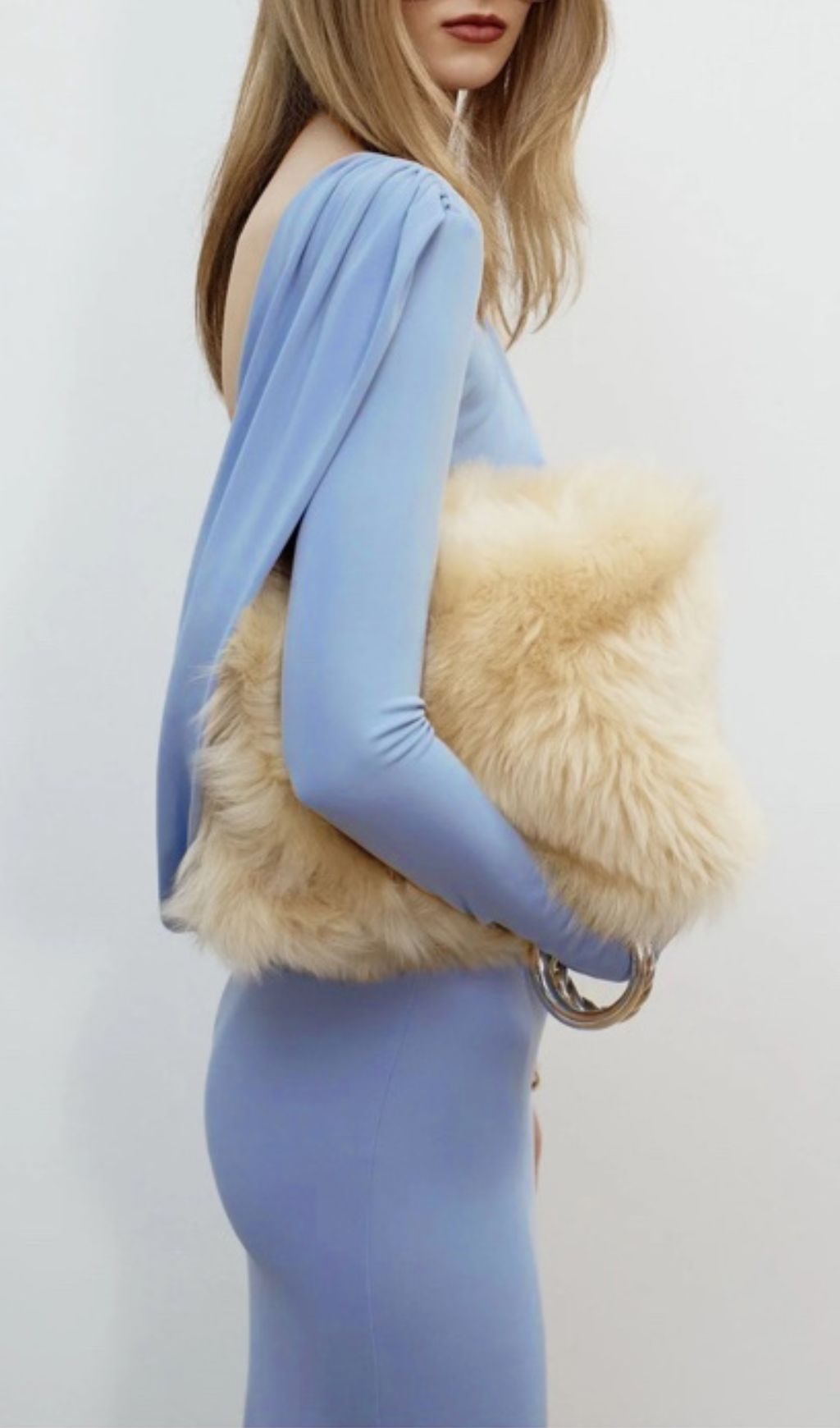 Isabis Periwinkle Blue Backless Maxi Gown
