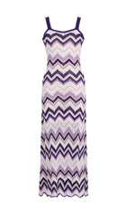 Geoff Zigzag Knit Maxi Dress