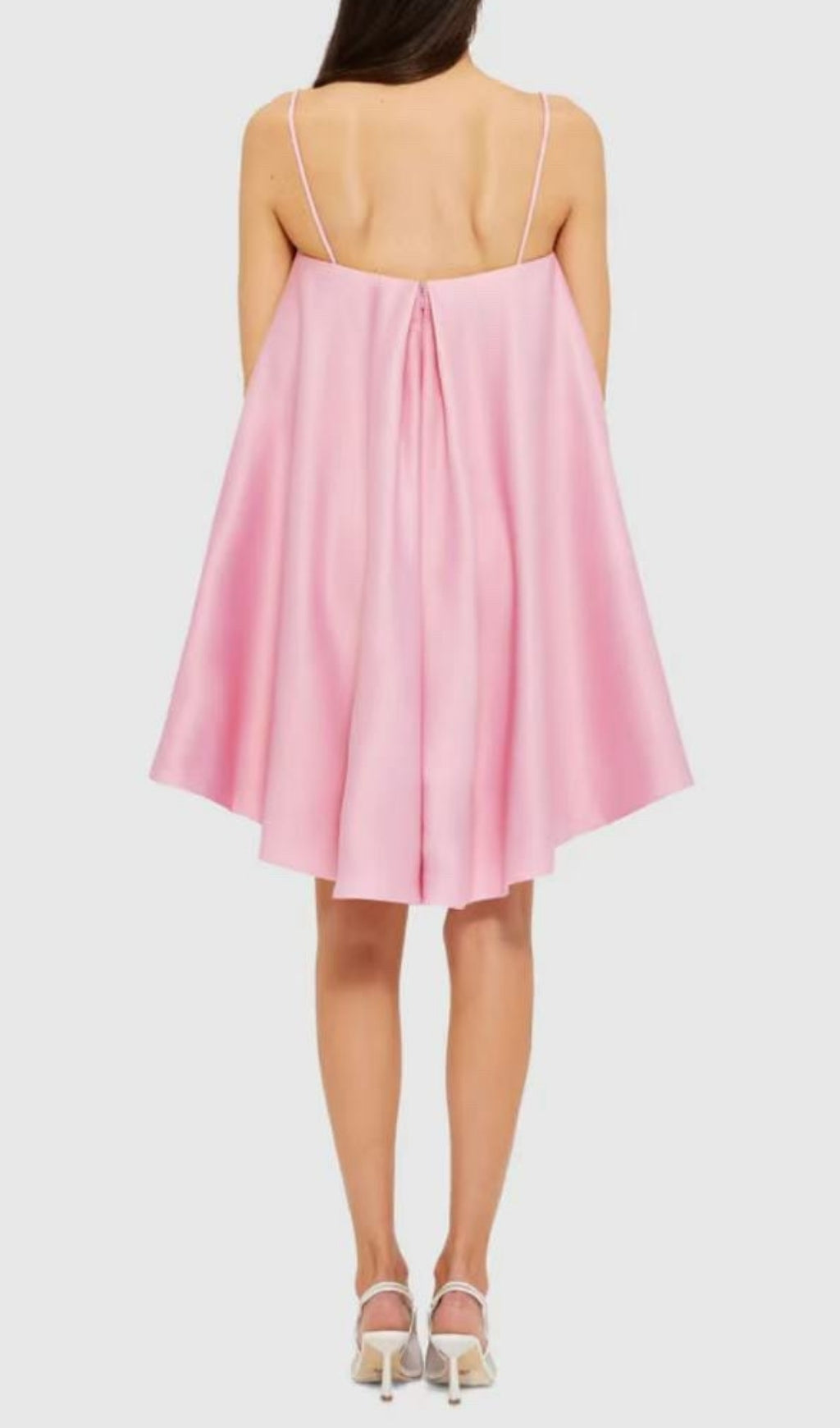 Fina Pink 3D Floral Embroidered High-Low Mini Dress