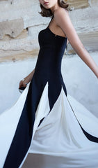 Brynna Black & White Patchwork Maxi Dress