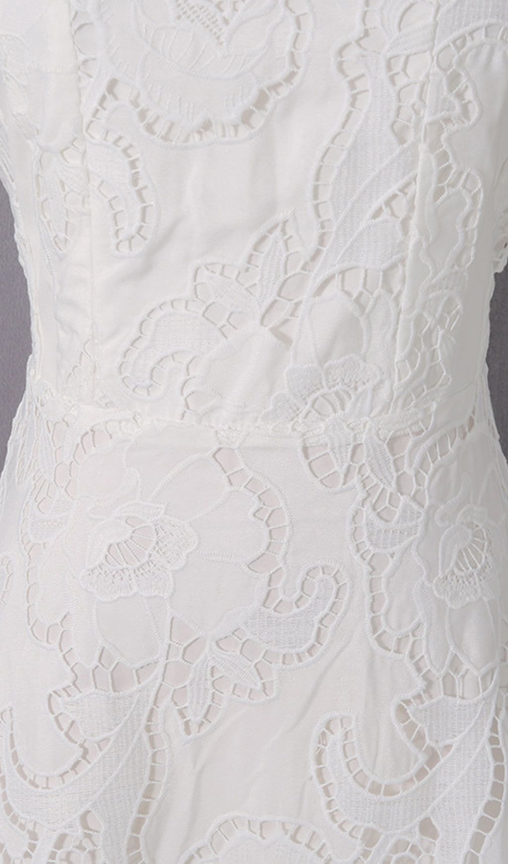 Jenelle Elegant White Floral Embroidered Midi Dress