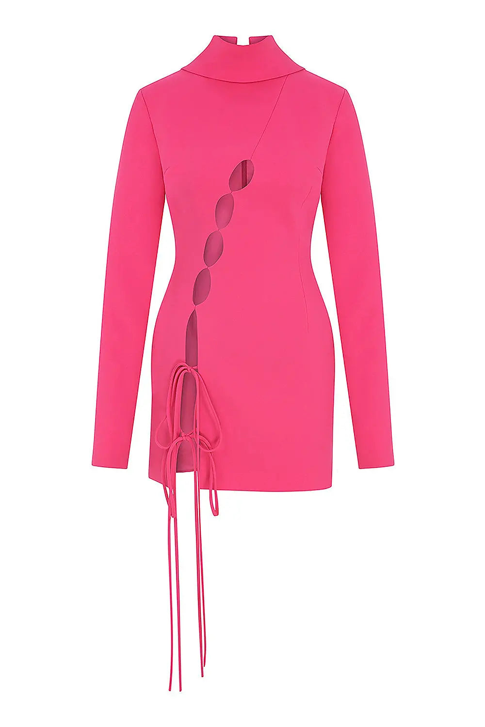 Sizzling Pink Cut-Out Bandage Mini Dress