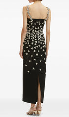 Firuz Black Diamante Maxi Gown