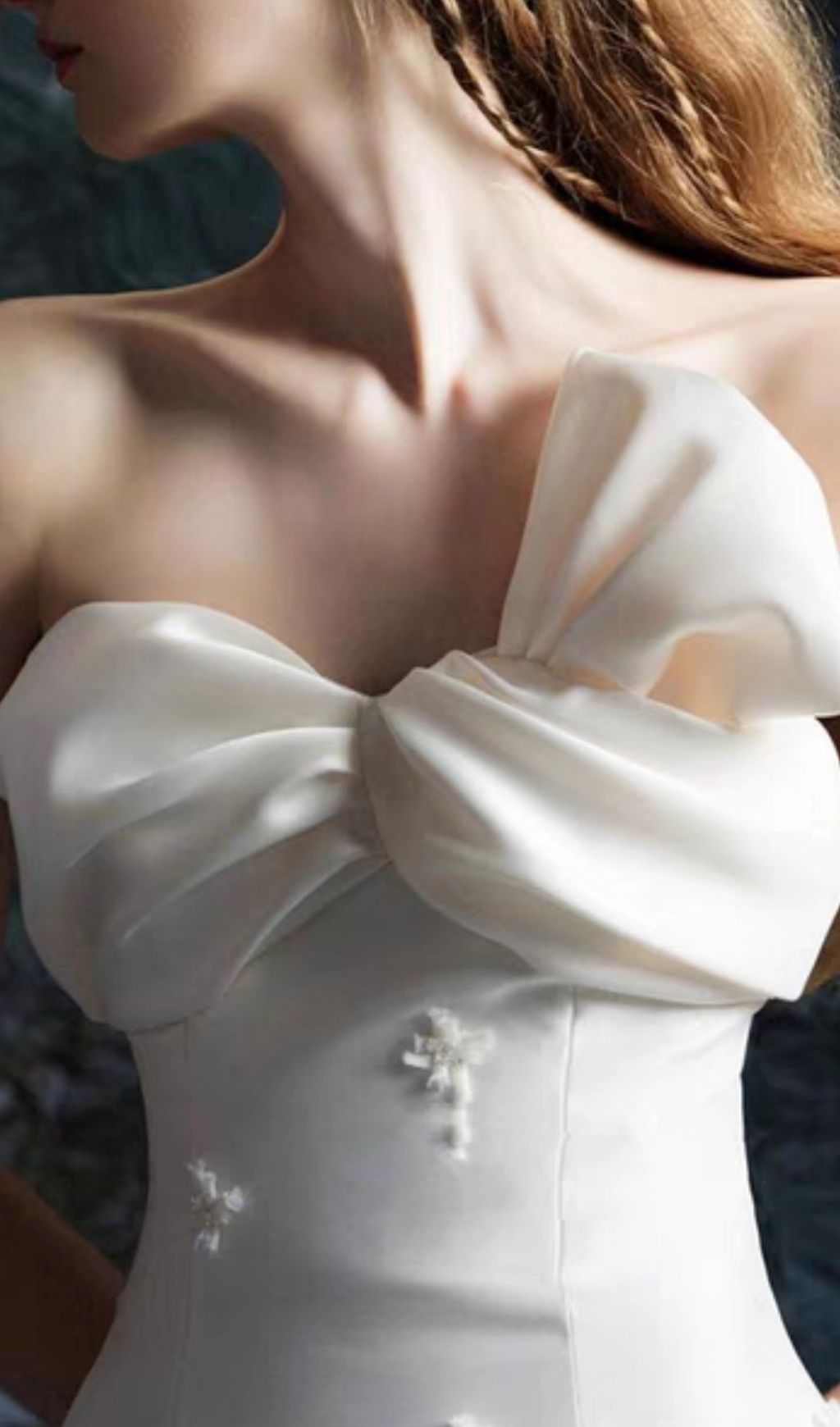 Ganesa White Strapless Bow Maxi Dress