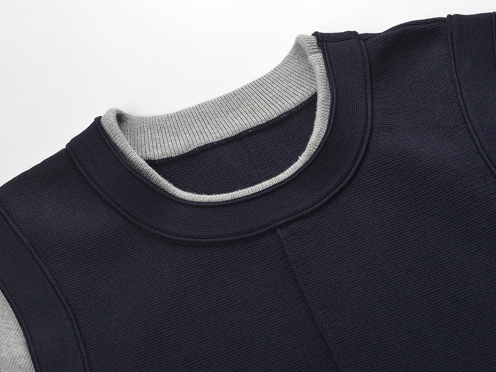 Chic Contrast Trim Short Sleeve Knit Dress