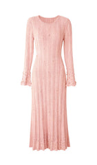 Jace Pearl Embellished Cable Knit Midi Dress