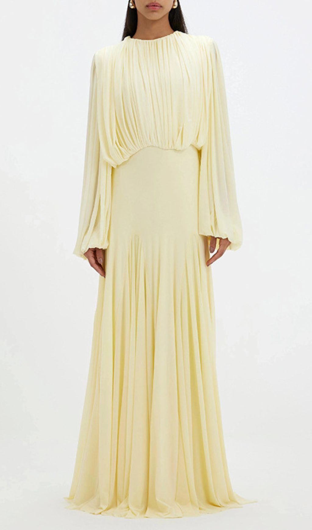 Jimena Yellow Pleated Maxi Dress