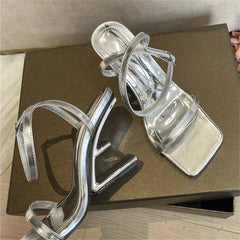 Aneikeh Designer High Heels Design  Hollow Out  Heel Party Dress Shoes Elegant Sexy Cross Straps Heeled Sandals