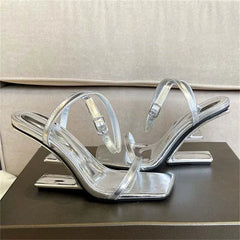 Aneikeh Designer High Heels Design  Hollow Out  Heel Party Dress Shoes Elegant Sexy Cross Straps Heeled Sandals