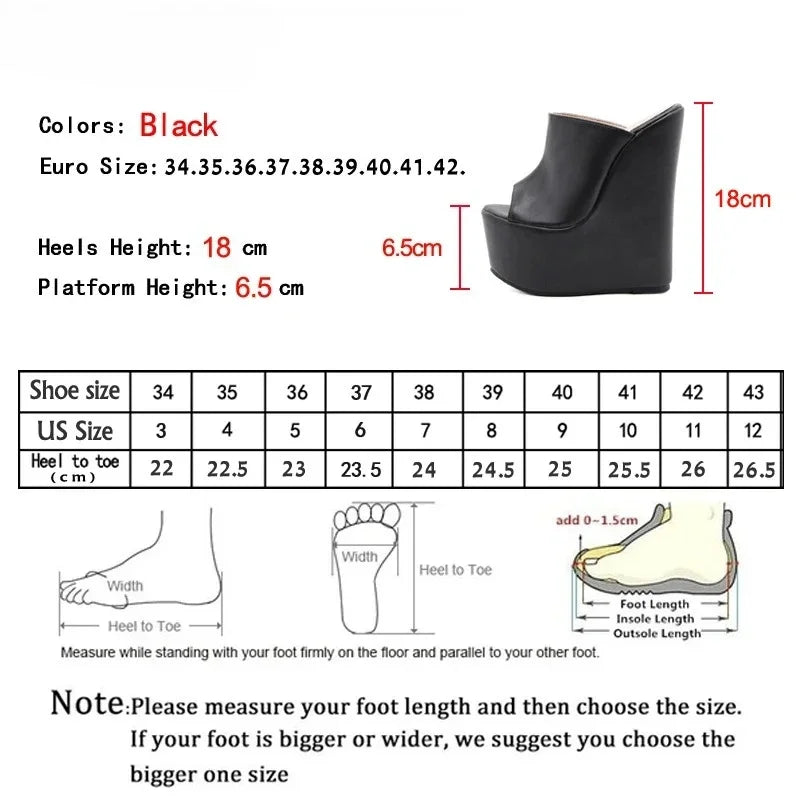 Aneikeh Peep Toe Platform Wedge Heels Designer Woman Slippers Shoes Sandals Size 35-42