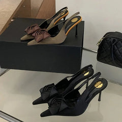 Aneikeh Street Style Elegant Sexy Flower Designer Pointed Toe High Heels Shallow Pumps Banquet Dress Shoes