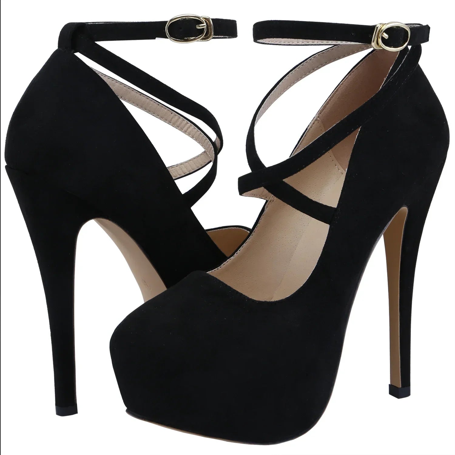 Ankle strap Cross-dresser Unisex Men's Pumps Queen Shoes Sexy 14cm Nightclub Style High Heels Party Platform Shoes Large Size 44