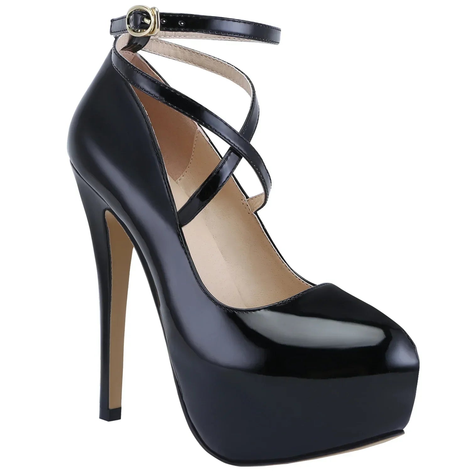 Ankle strap Cross-dresser Unisex Men's Pumps Queen Shoes Sexy 14cm Nightclub Style High Heels Party Platform Shoes Large Size 44