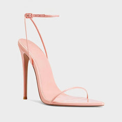 Arden Furtado Pointed toe Thin heels Buckle Pure colour Narrow BSuper high heel Open toe Sandals Ankle Strap