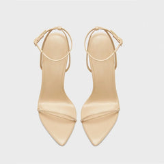Arden Furtado Pointed toe Thin heels Buckle Pure colour Narrow BSuper high heel Open toe Sandals Ankle Strap