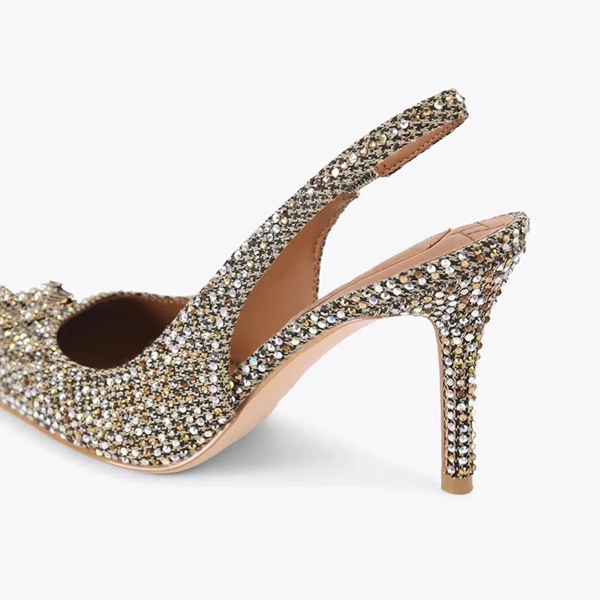 Arden Furtado houndstooth cloth Closed toe Sandals Pointed toe Sexy Stilettos heels Back Strap Modern Sandals