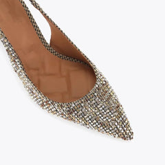 Arden Furtado houndstooth cloth Closed toe Sandals Pointed toe Sexy Stilettos heels Back Strap Modern Sandals