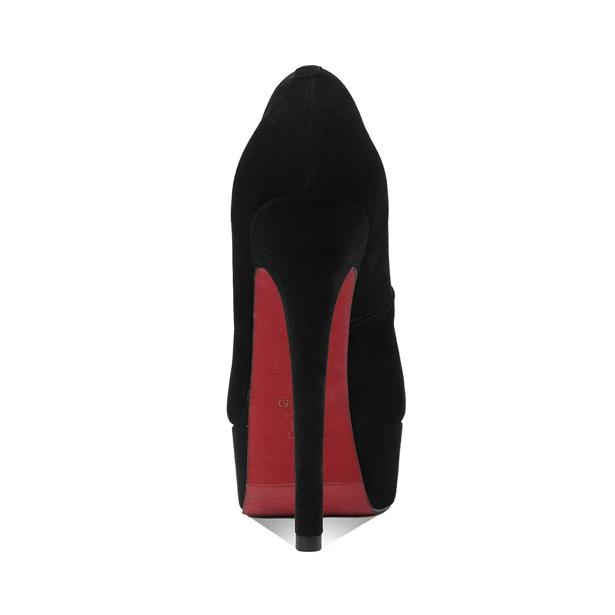 Arden Furtado Sheep Suede Round toe thin heels Platform pumps Shallow Super high heel Sexy Single shoe large size