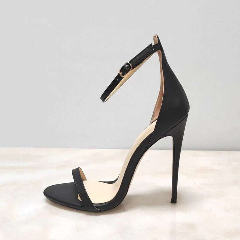 Arden Furtado Metal leather Round toe Belt buckle Sexy Super high heel Open toe Party word-cingulate sandals