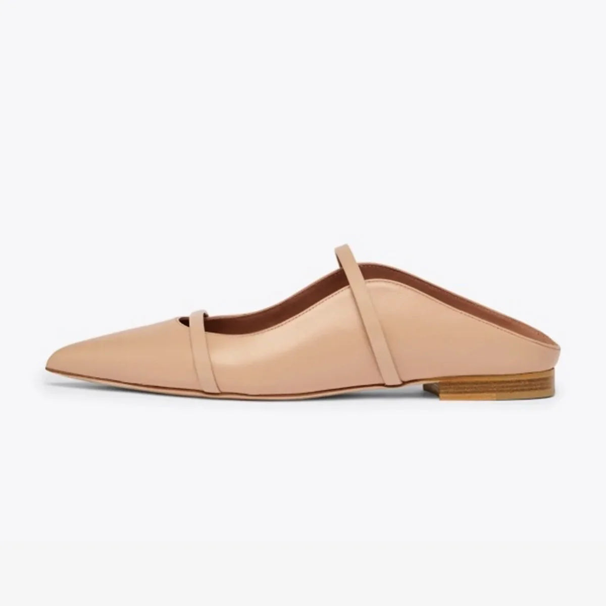 Arden Furtado Apricot One-word bMules Pointed toe Pull-on Flat Closed toe slippers Extra large size