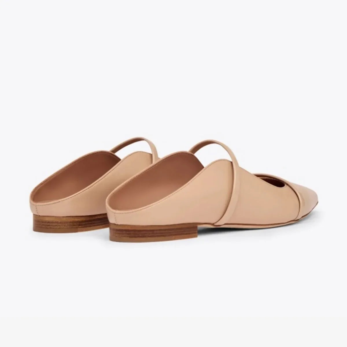 Arden Furtado Apricot One-word bMules Pointed toe Pull-on Flat Closed toe slippers Extra large size