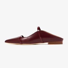 Arden Furtado Burgundy One-word bMules Pointed toe Shallow Pull-on Mixed Colors Flats slippers