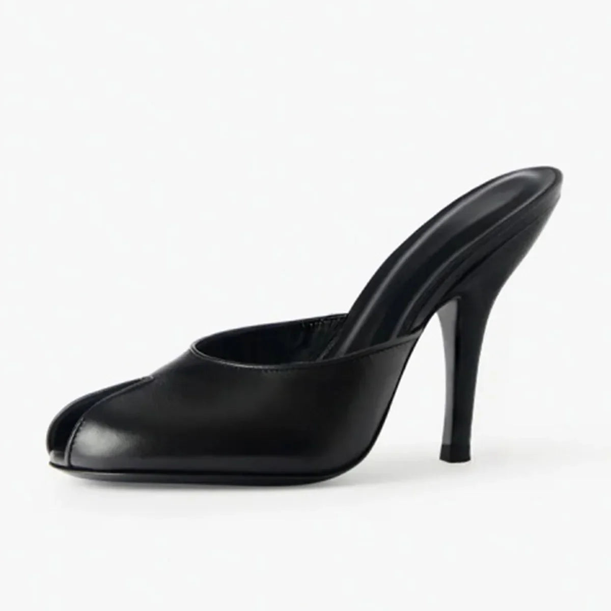 Arden Furtado Gold Peep toe Slippers Round toe pull-on Stilettos heels Sexy Word slippers Banquet shoes Extra large size