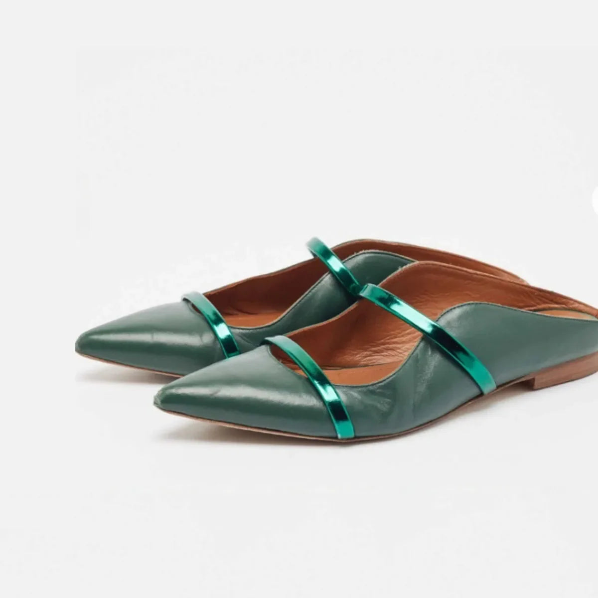 Arden Furtado Grey suede One-word bMules Pointed toe Pull-on Flat Mixed Colors Closed toe slippers