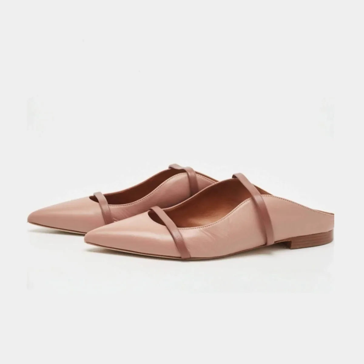 Arden Furtado Grey suede One-word bMules Pointed toe Pull-on Flat Mixed Colors Closed toe slippers
