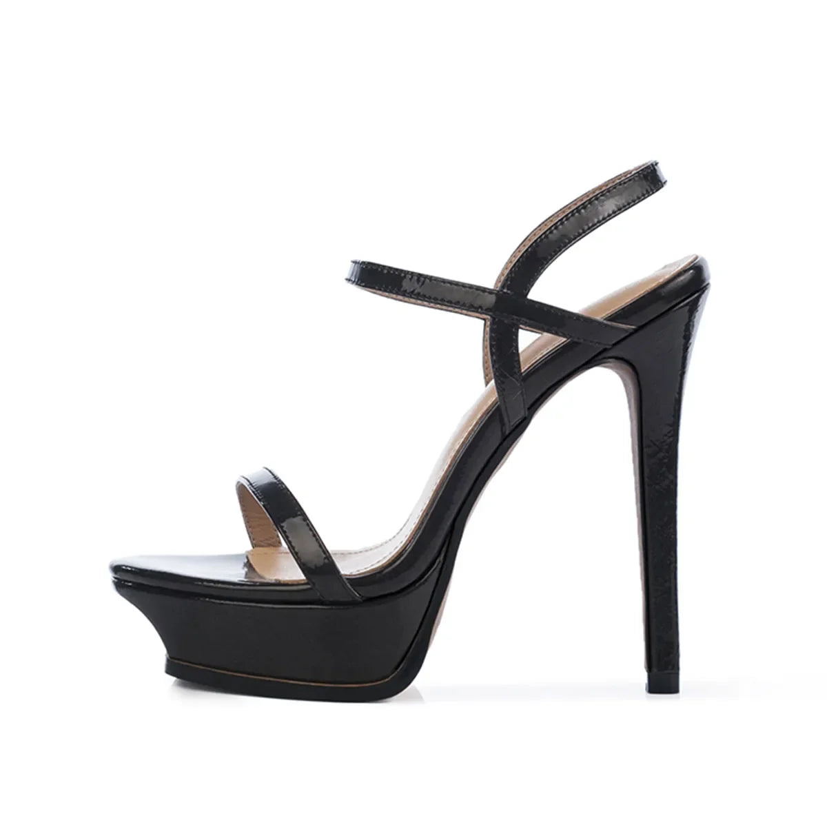 Arden Furtado Metal cowhide Platform Banquet Shoes Round Toe Sexy Super high heel Open toe Sandals Large size
