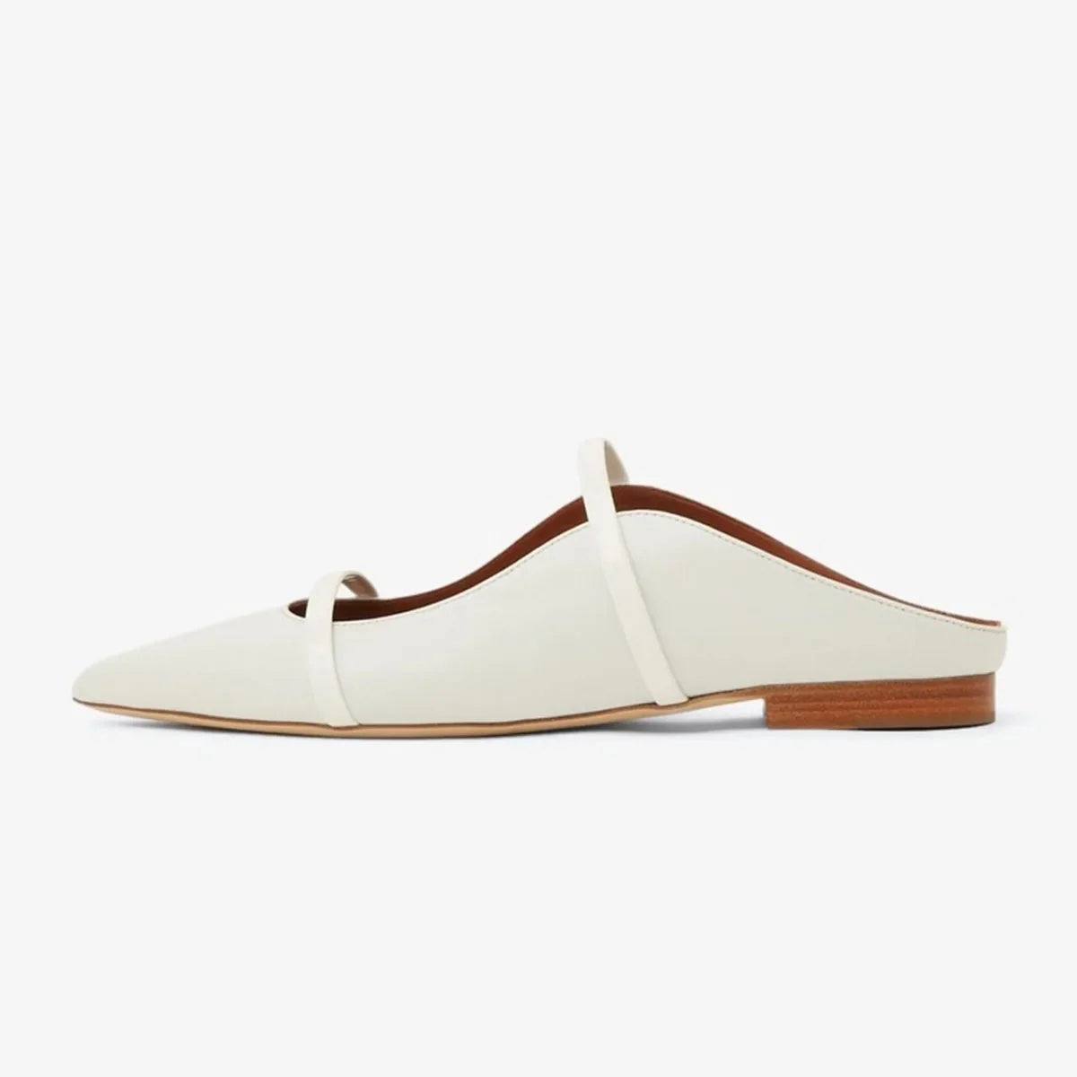 Arden Furtado Metal leather One-word bMules Pointed toe Shallow Pull-on Mixed Colors Flats slippers