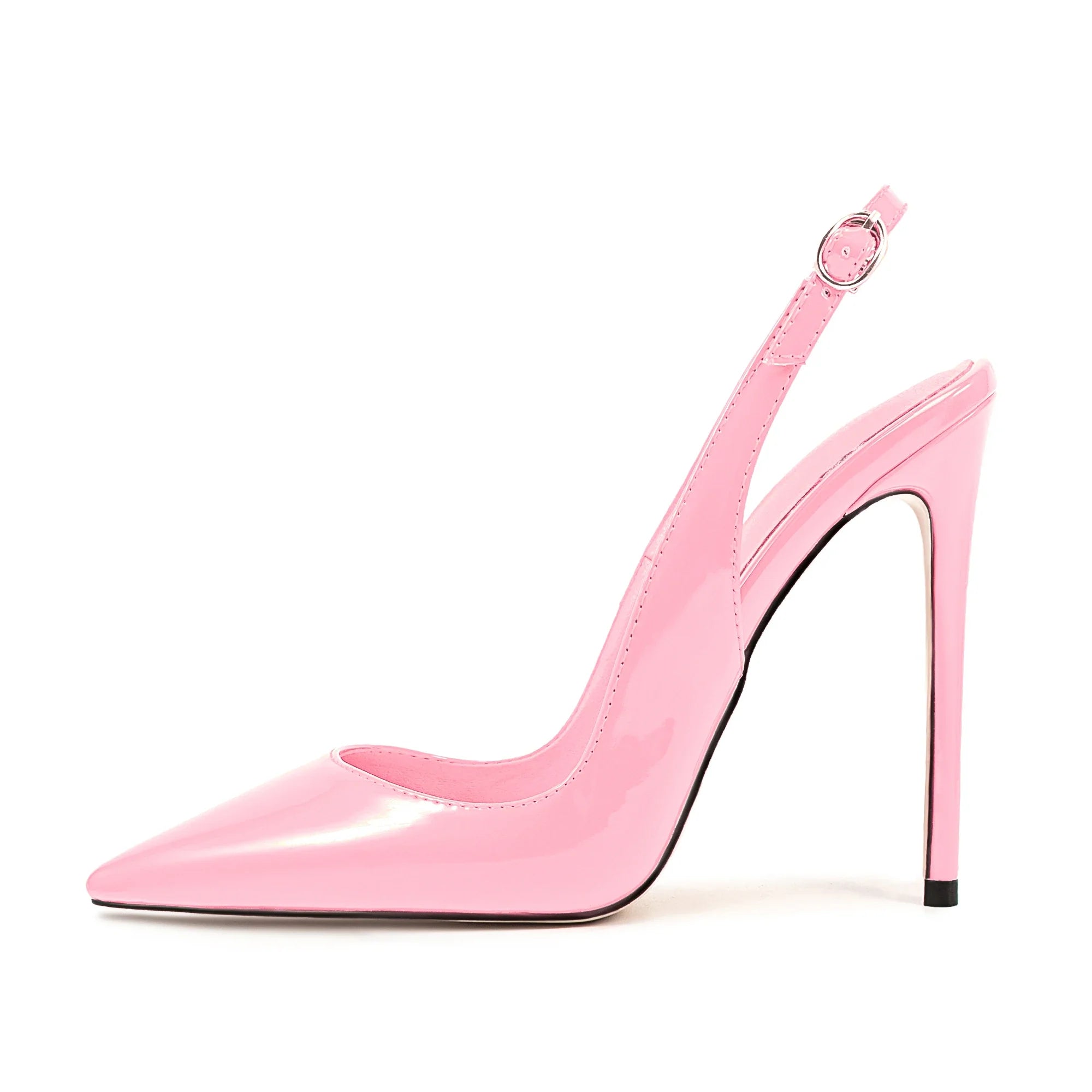 Arden Furtado Patent Leather Pointed-toe Super high heel Rear trip belt Closed toe sandals Buckle strap Modern Sandals