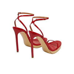 Arden Furtado Round toe Platform Super high heel One word buckle Sandals banquet shoes large size Open toe Modern Sandals
